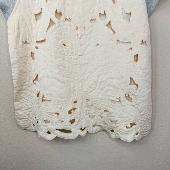 Anthropologie Cream and Gray Long Sleeve Tee - Picture 7 of 13